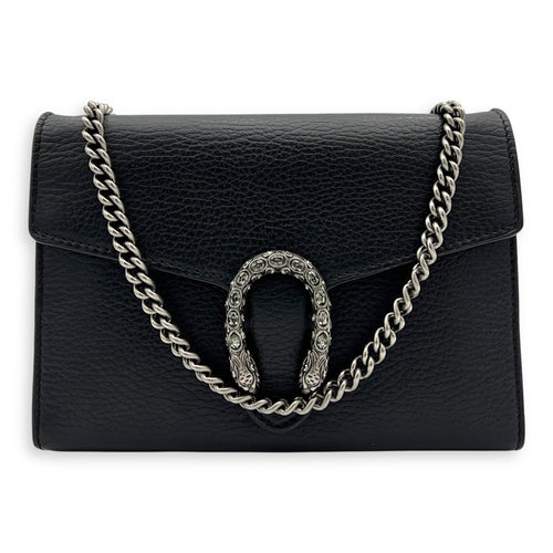 Gucci Dionysus Wallet On Chain Black in Calfskin, Silver hardware_9