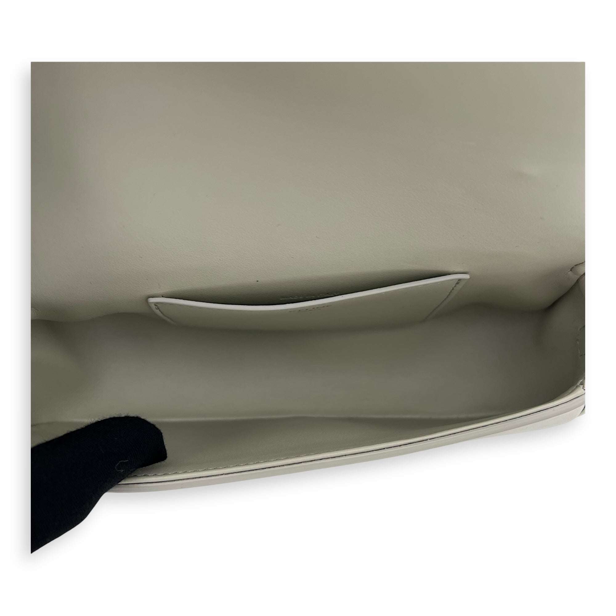 Celine Tabou Clutch on Strap Chalk in Calfskin, Gold hardware_6