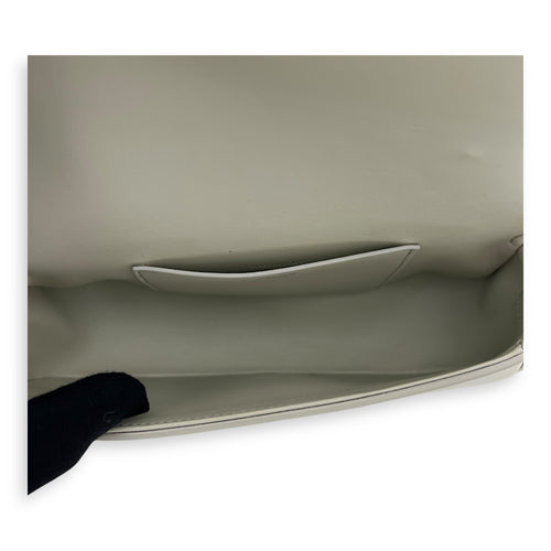 Celine Tabou Clutch on Strap Chalk in Calfskin, Gold hardware_6