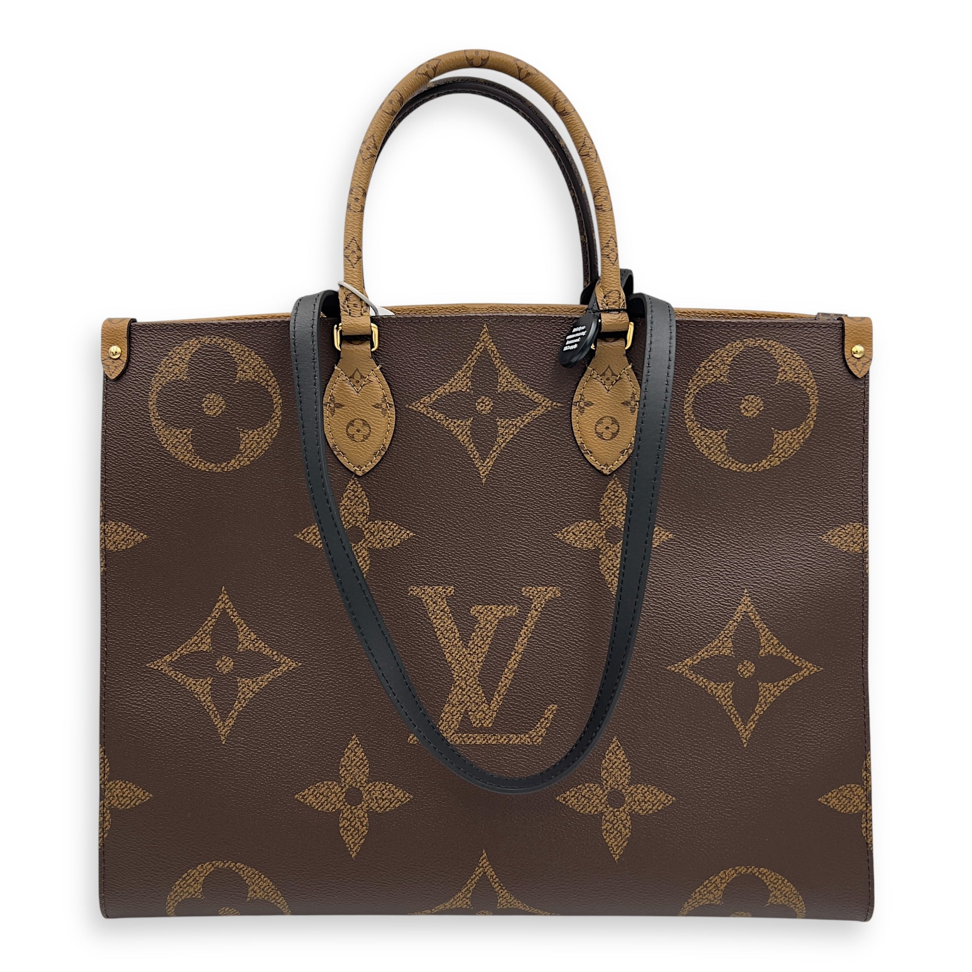 Louis Vuitton OnTheGo GM Brown Top Handle Bag in Coated Canvas, Gold hardware_7