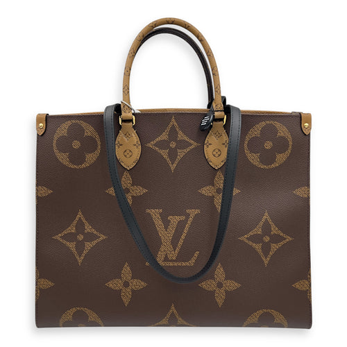 Louis Vuitton OnTheGo GM Brown Top Handle Bag in Coated Canvas, Gold hardware_7