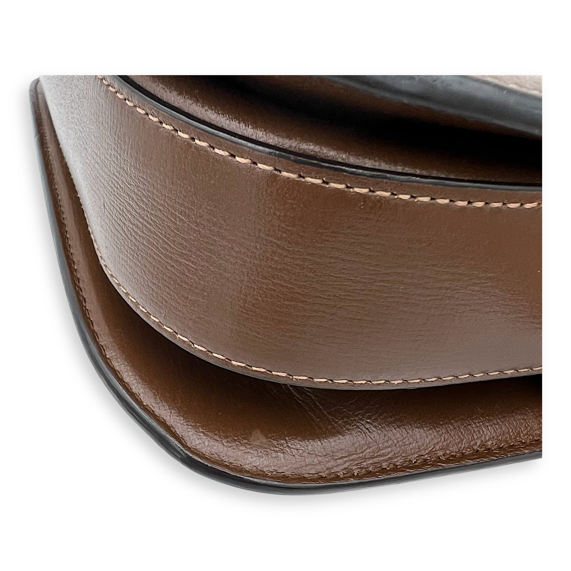 Gucci Horsebit 1955 Crossbody Bag Brown in Coated Canvas, Gold hardware_8