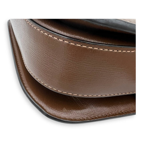 Gucci Horsebit 1955 Crossbody Bag Brown in Coated Canvas, Gold hardware_8