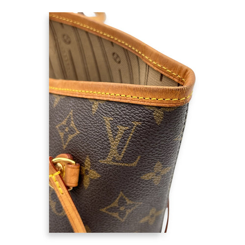 Louis Vuitton Neverfull Tote Bag PM Brown in Monogram Coated Canvas, Gold hardware_2
