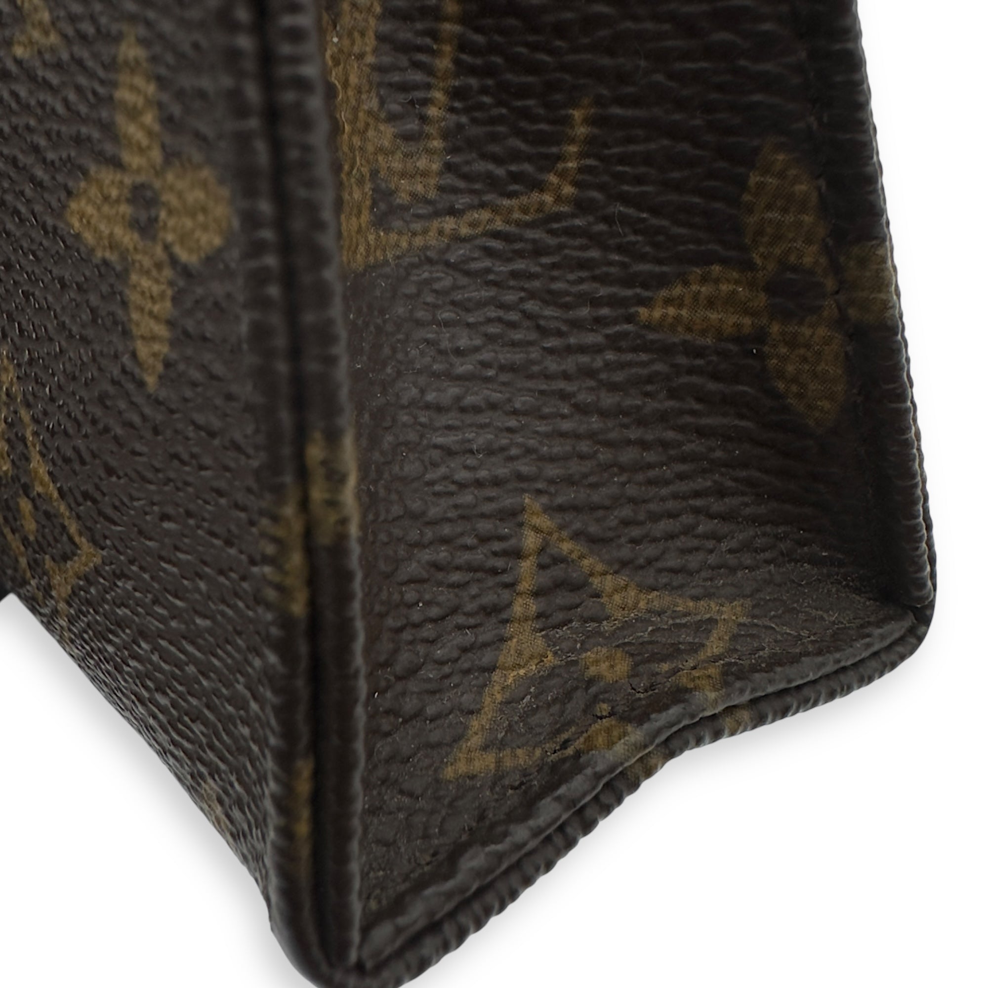 Louis Vuitton Pochette Pouch 15 Brown in Monogram Coated Canvas, Gold hardware_14