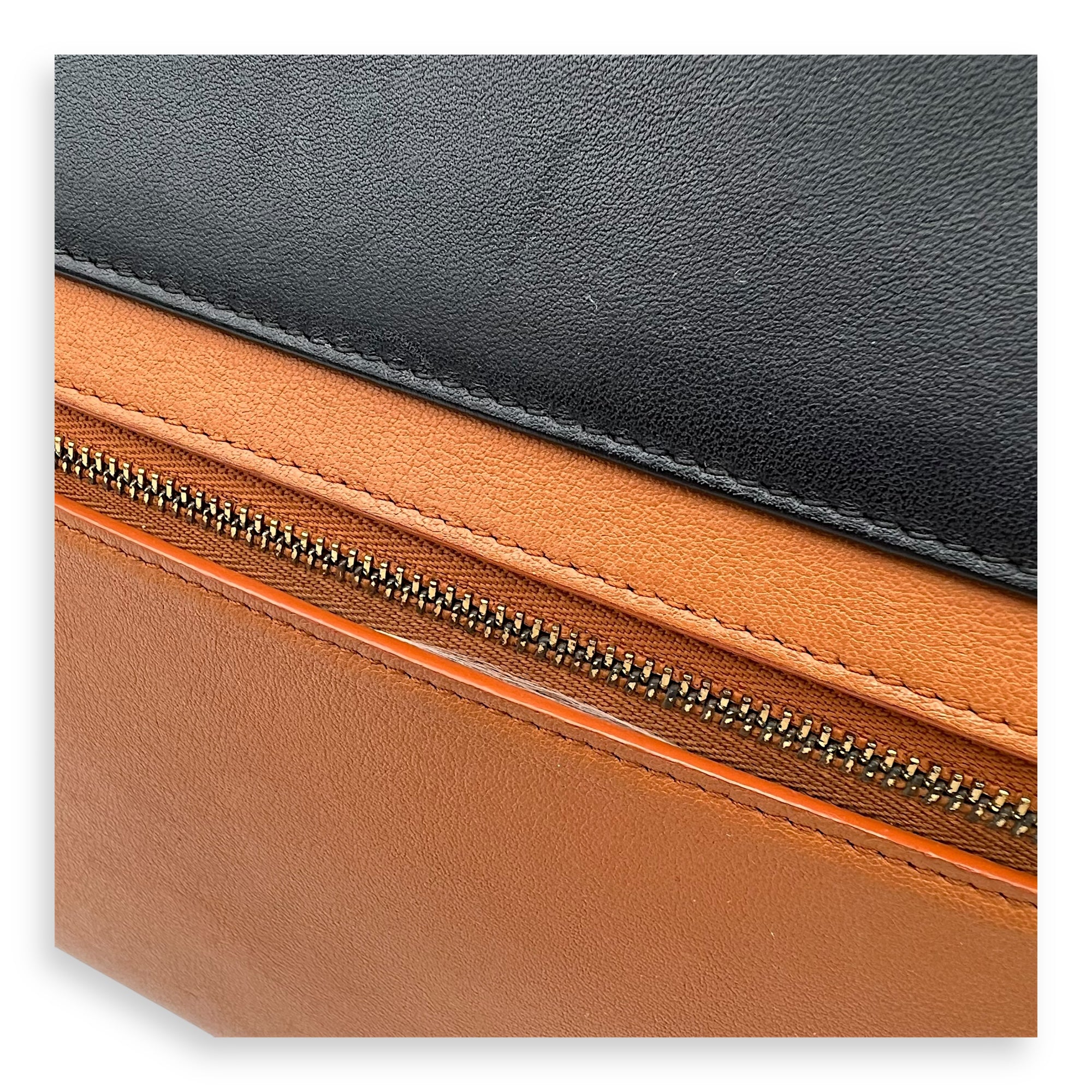 Celine Belt Bag Top Handle Bag Brown in Calfskin, Gold hardware_10