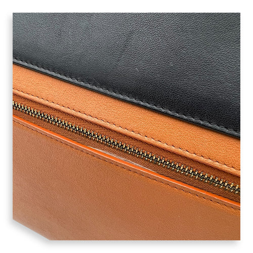 Celine Belt Bag Top Handle Bag Brown in Calfskin, Gold hardware_10