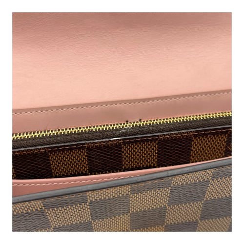 Louis Vuitton Croisette Wallet On Chain Damier Ebene in Coated Canvas, Gold hardware_7
