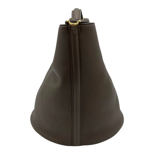 Celine Bucket 16 Brown Top Handle Bag in Calfskin, Gold hardware_3