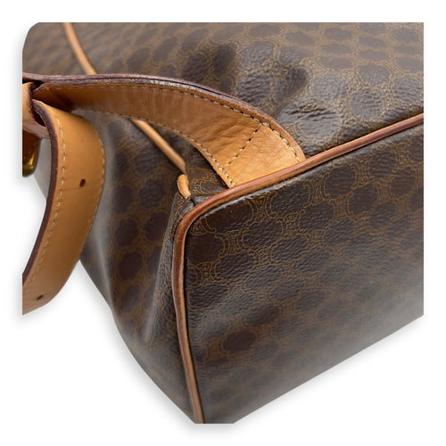 Celine Macadam Backpack Brown in Coated Canvas, Gold hardware_10