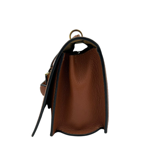 Loewe Barcelona Crossbody Bag Brown in Calfskin, Gold hardware_4
