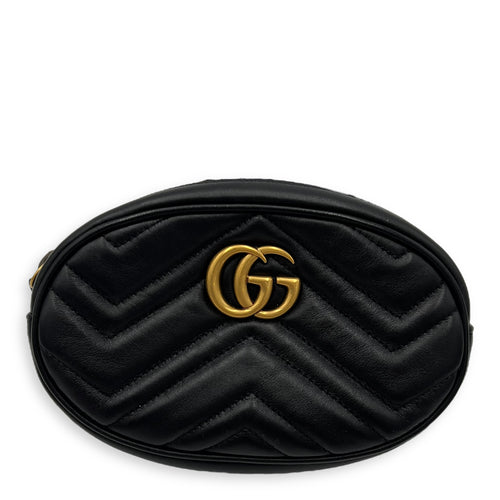 Gucci GG Marmont Belt Bag Black in Calfskin, Gold hardware_1
