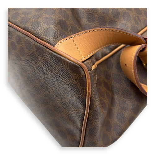 Celine Macadam Backpack Brown in Coated Canvas, Gold hardware_9