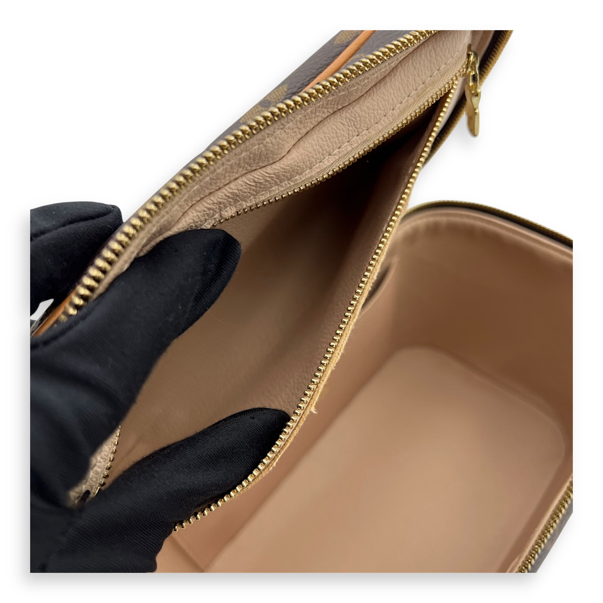 Louis Vuitton Nice Top Handle Bag BB Brown in Monogram Coated Canvas, Gold hardware_11