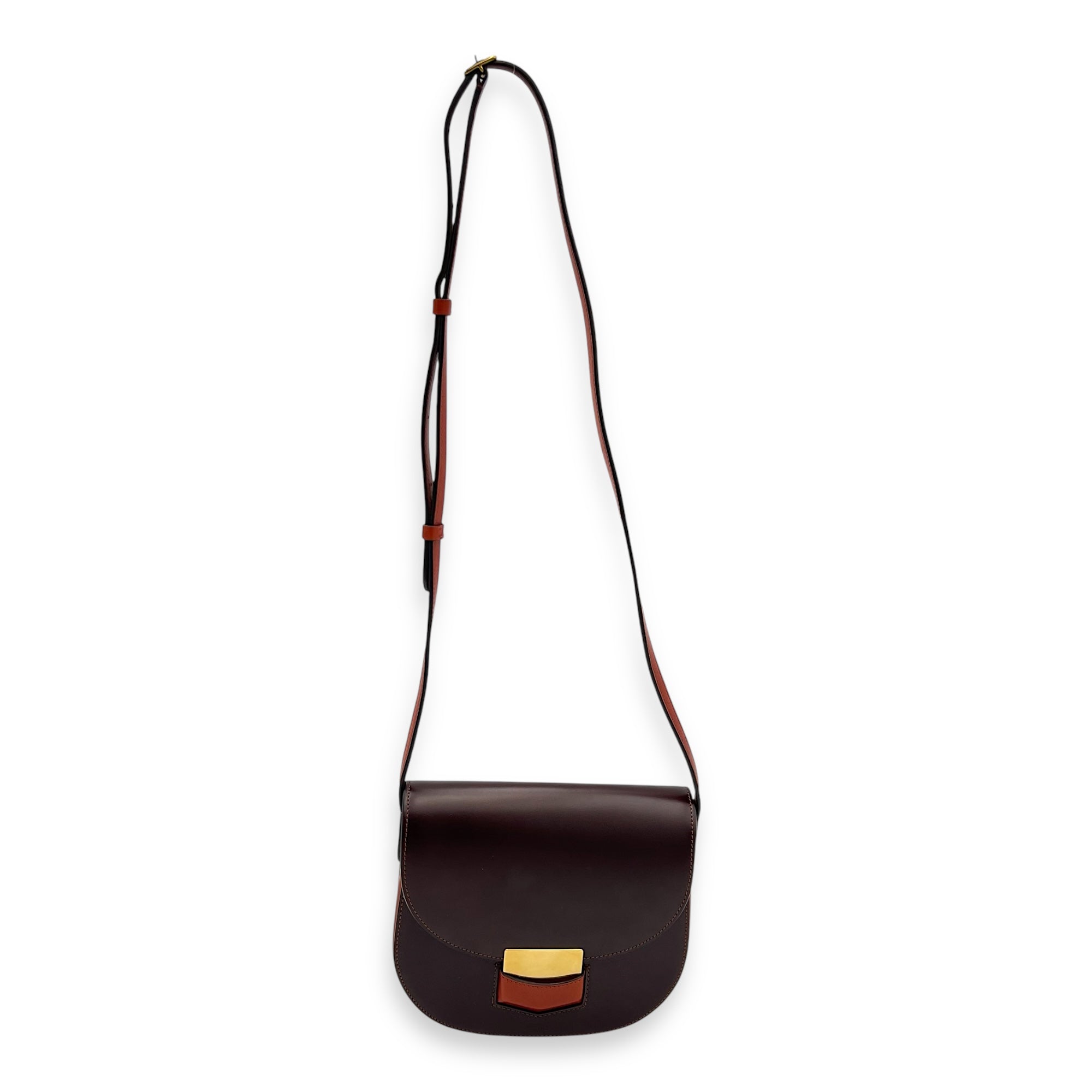 Celine Trotteur Crossbody Bag Red in Calfskin, Gold hardware_2