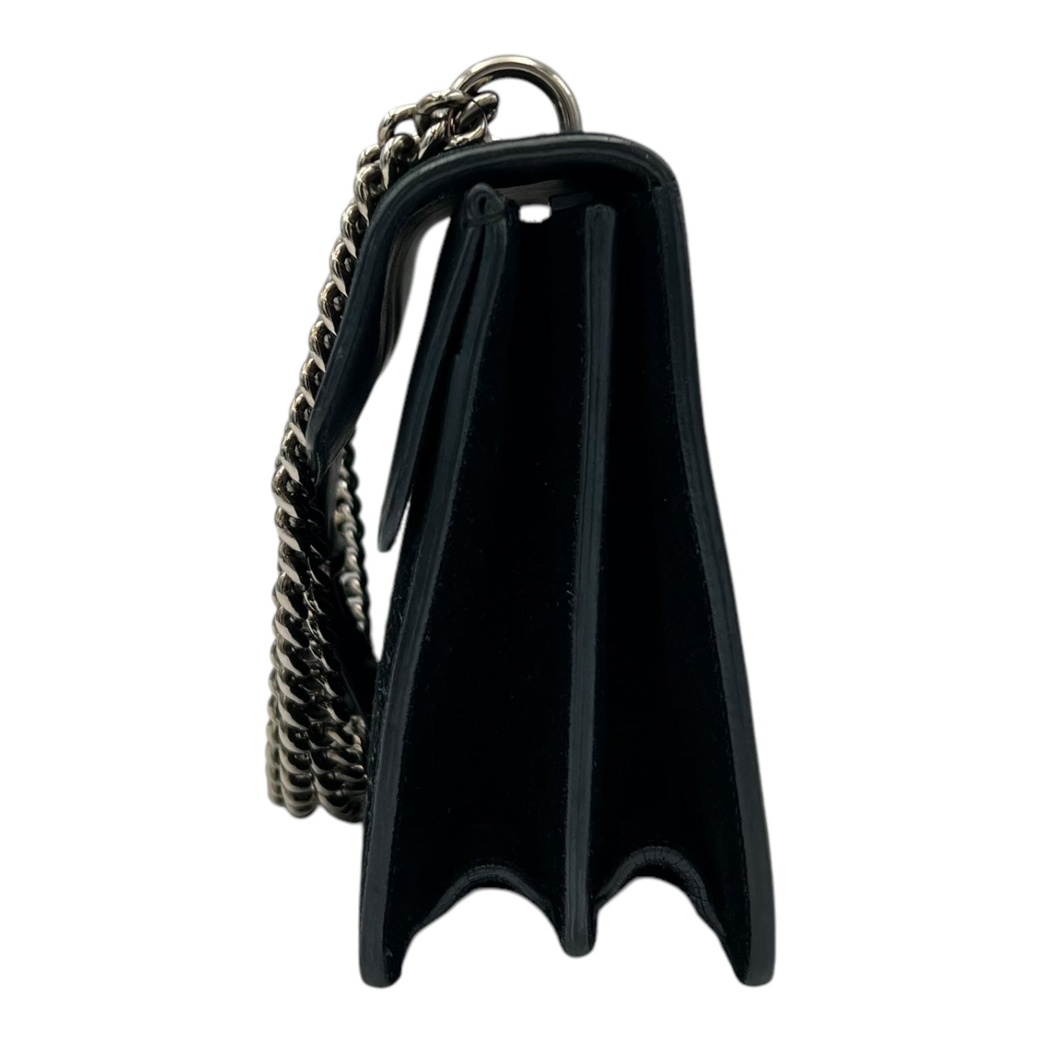 Gucci Dionysus Shoulder Bag Small Black in Suede Leather, Silver hardware_4