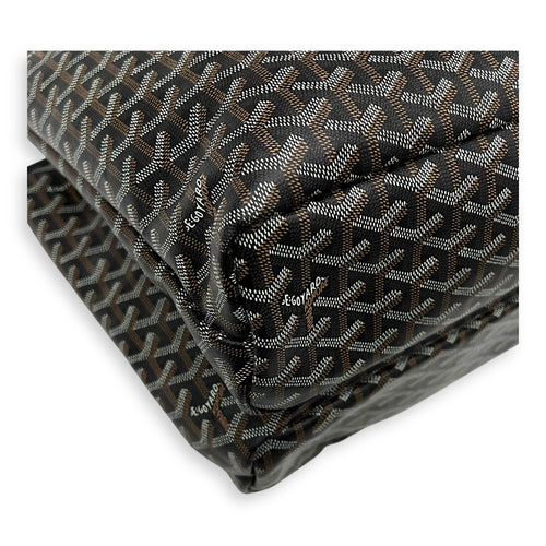Goyard Isabelle Tote Bag Black in Coated Canvas, Silver hardware_11