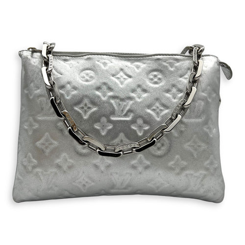 Louis Vuitton Coussin Shoulder Bag Silver in Lambskin, Silver hardware_12