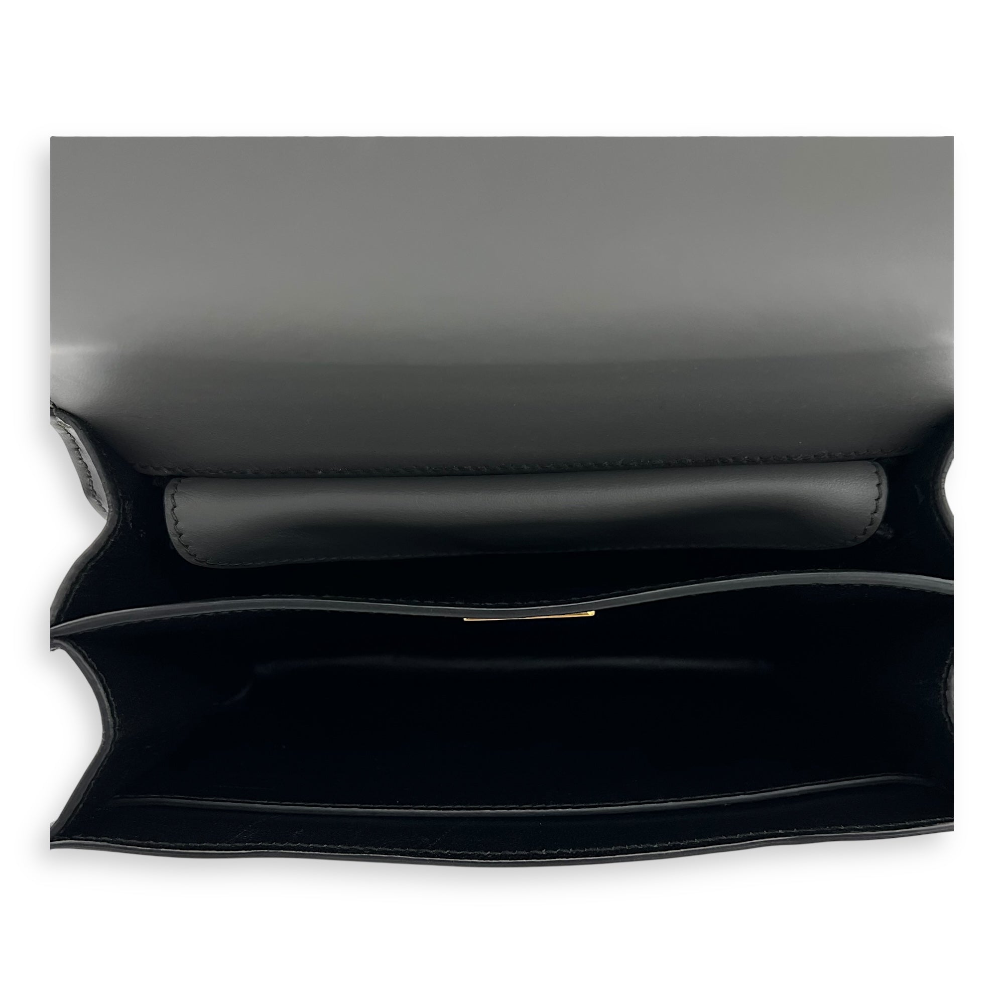 Prada Cahier Crossbody Bag Grey in Calfskin, Gold hardware_6