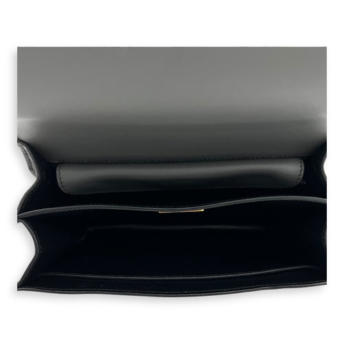 Prada Cahier Crossbody Bag Grey in Calfskin, Gold hardware_6