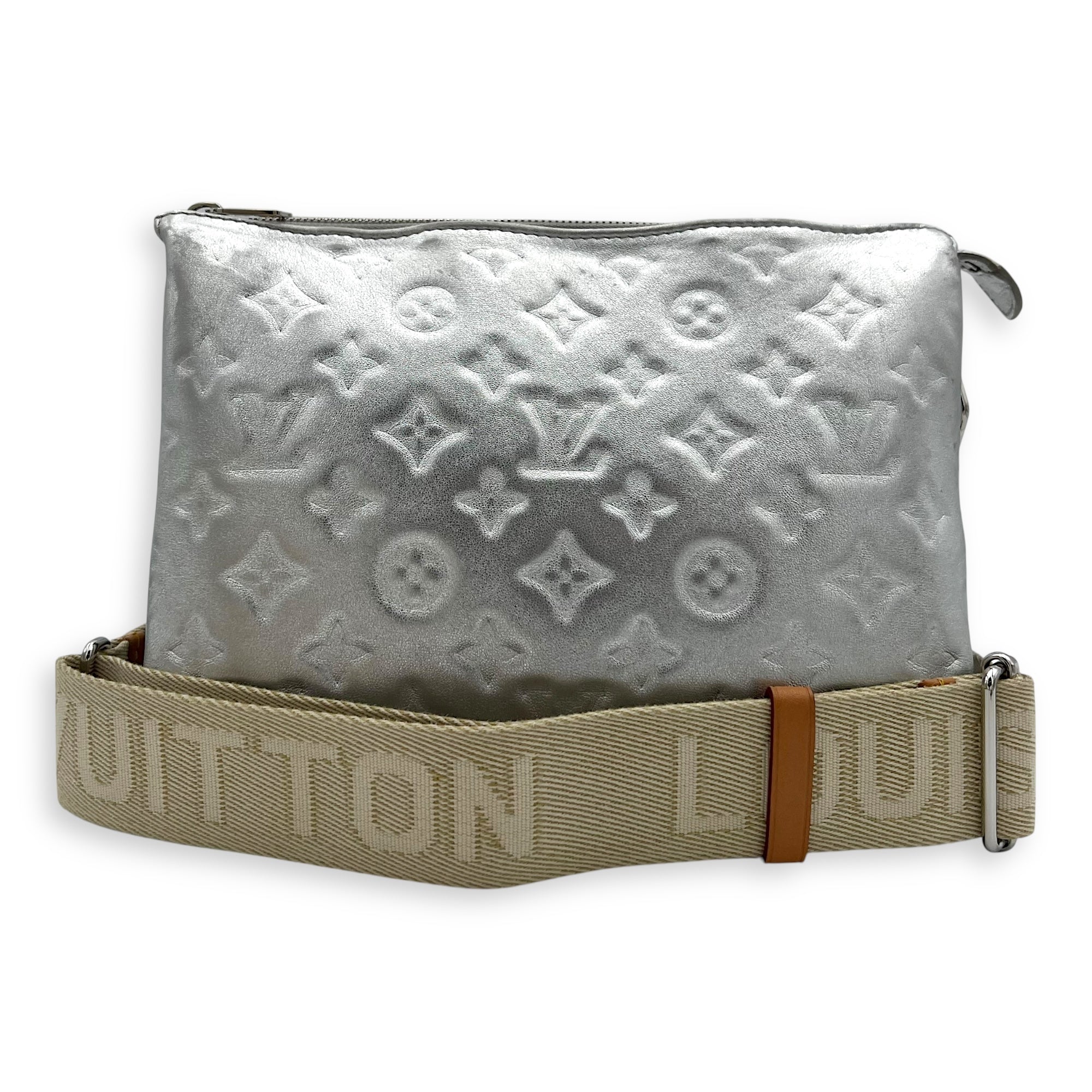 Louis Vuitton Coussin Shoulder Bag Silver in Lambskin, Silver hardware_13