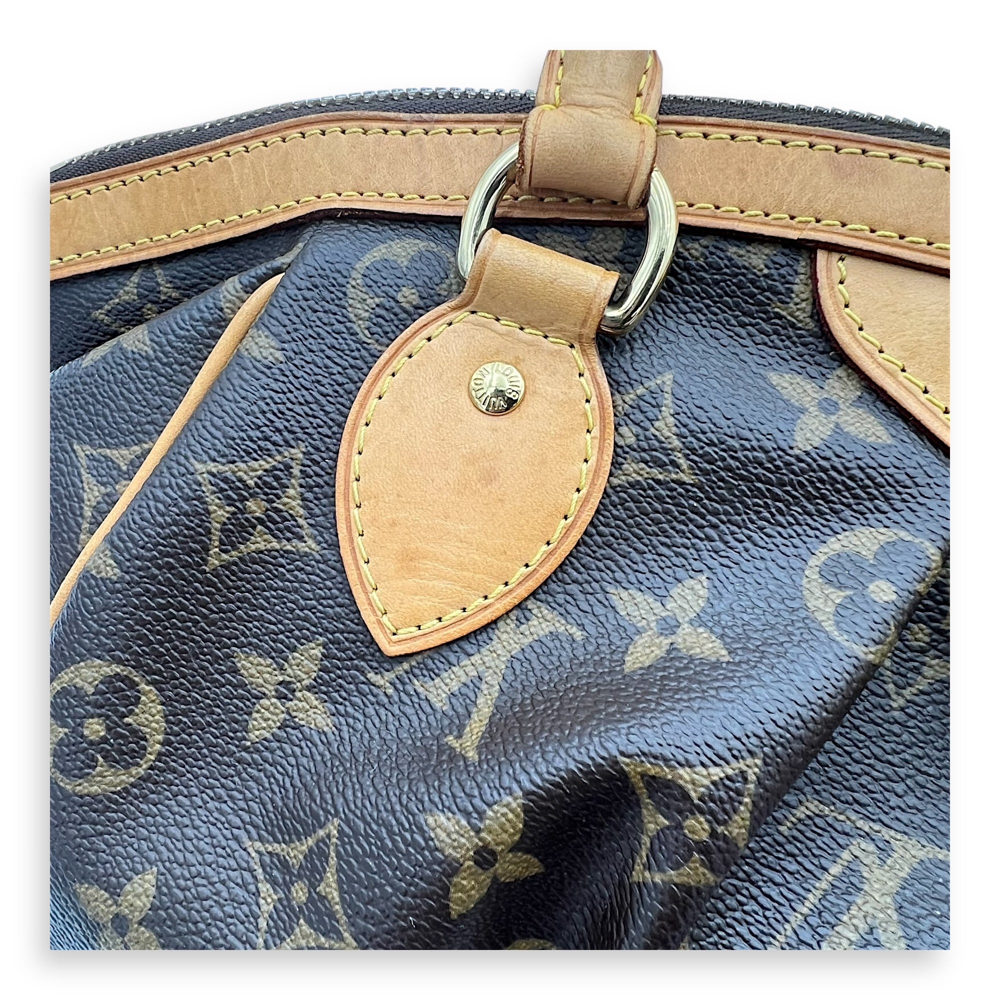 Louis Vuitton Tivoli Shoulder Bag PM Brown in Monogram Coated Canvas, Gold hardware_4