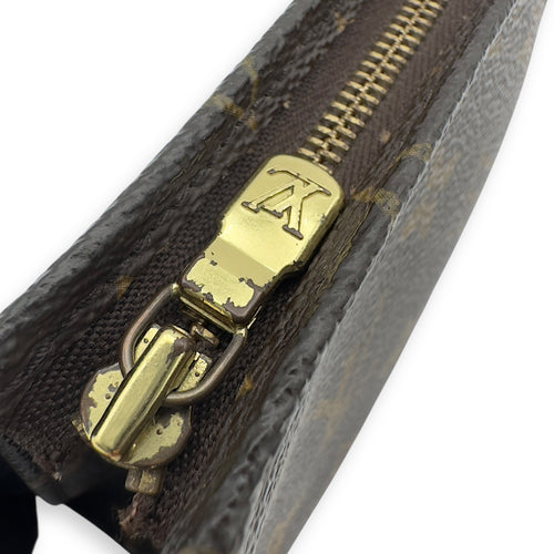 Louis Vuitton Pochette Pouch 15 Brown in Monogram Coated Canvas, Gold hardware_10