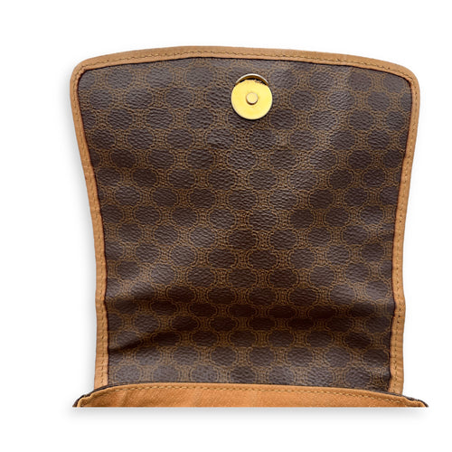 Celine Macadam Backpack Brown in Coated Canvas, Gold hardware_12