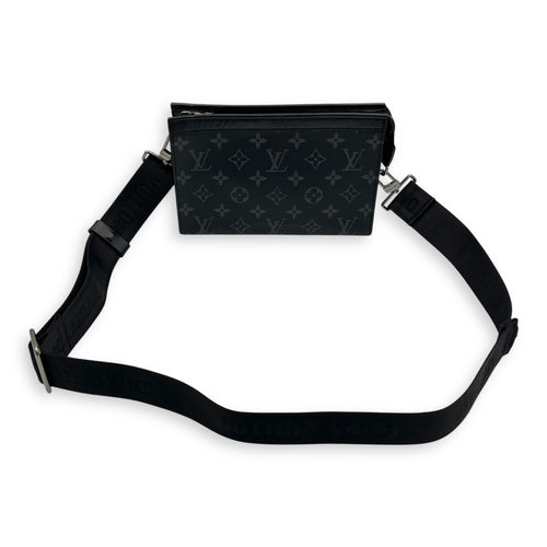 Louis Vuitton Gaston Wearable Wallet Black Crossbody Bag in Coated Canvas, Silver hardware_5