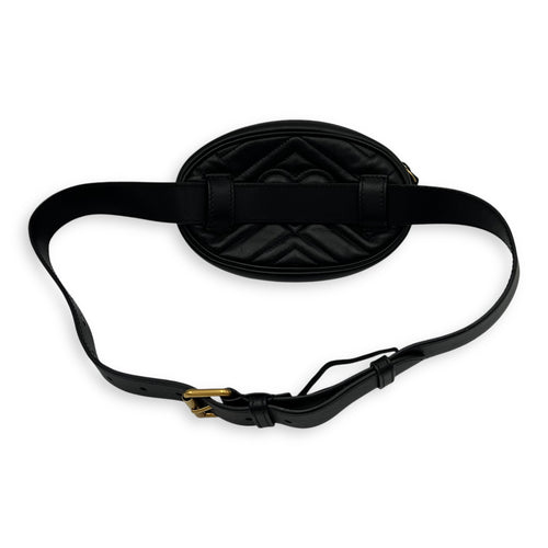 Gucci GG Marmont Belt Bag Black in Calfskin, Gold hardware_5