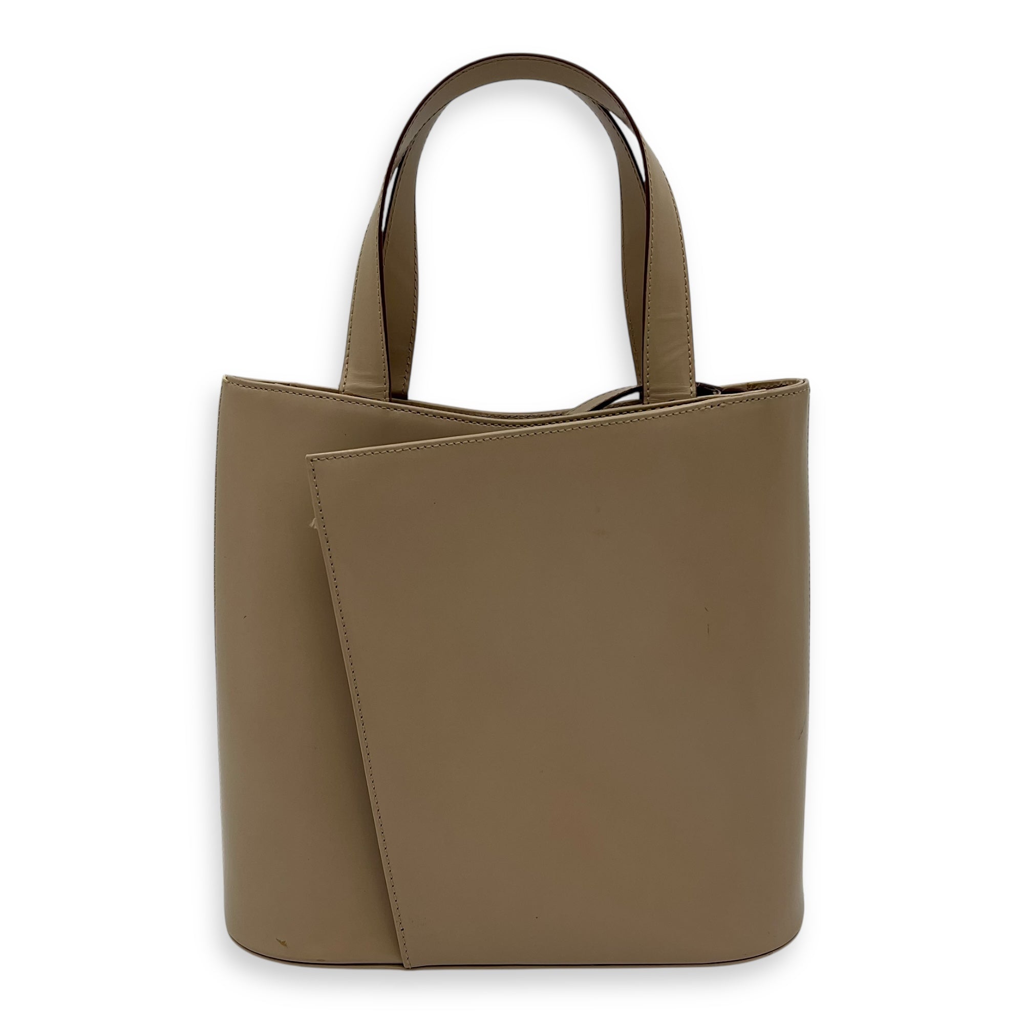 Salvatore Ferragamo Gancini Top Handle Bag Silver in Calfskin, Silver hardware_1