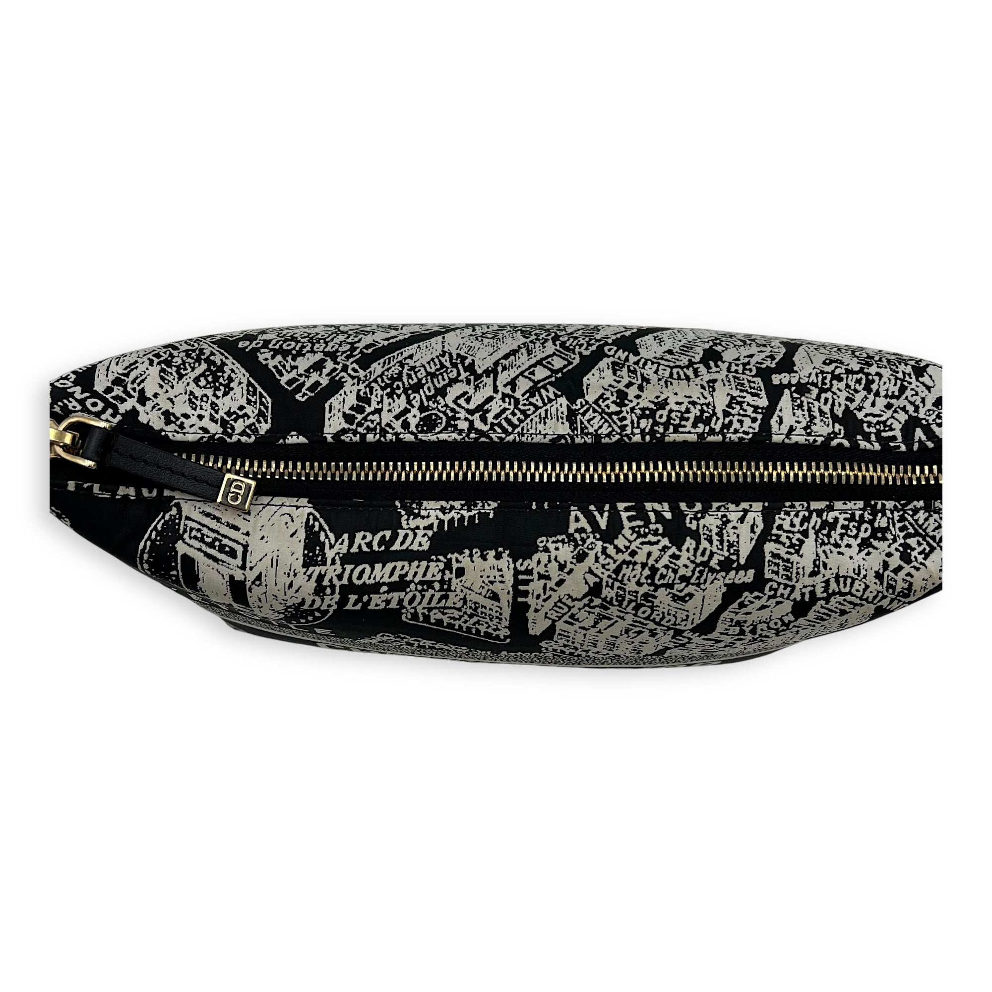 Christian Dior Norma Top Handle Bag Black in Canvas, Silver hardware_10