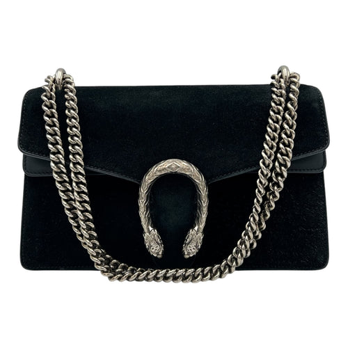 Gucci Dionysus Shoulder Bag Small Black in Suede Leather, Silver hardware_9
