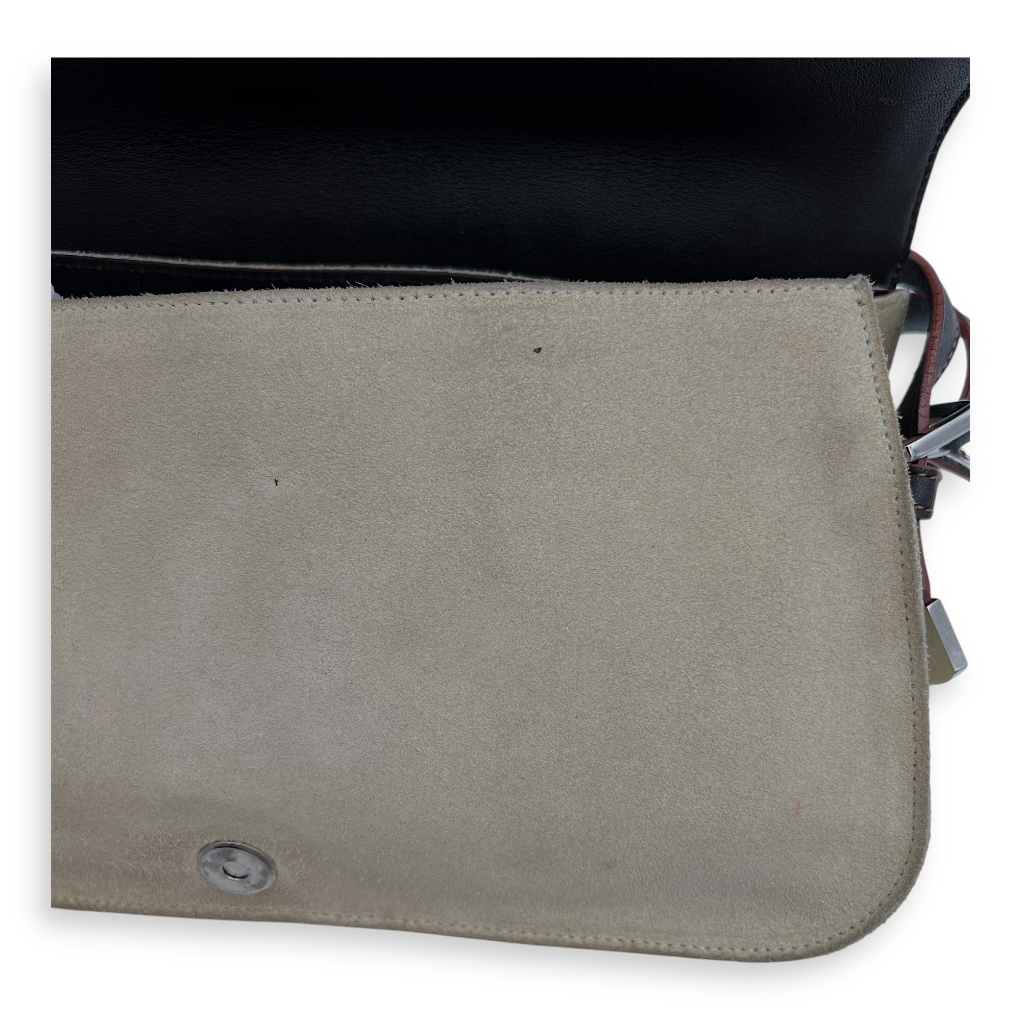 Loewe Anagram Shoulder Bag Brown in Suede Leather, Silver hardware_14