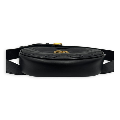 Gucci GG Marmont Belt Bag Black in Calfskin, Gold hardware_6