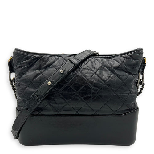 Chanel Gabrielle Medium Black Shoulder Bag in Calfskin, Mixed hardware_1