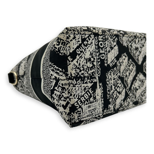 Christian Dior Norma Top Handle Bag Black in Canvas, Silver hardware_8