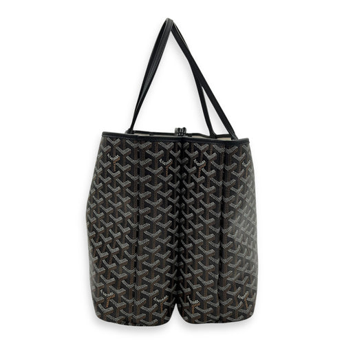 Goyard Isabelle Tote Bag Black in Coated Canvas, Silver hardware_3