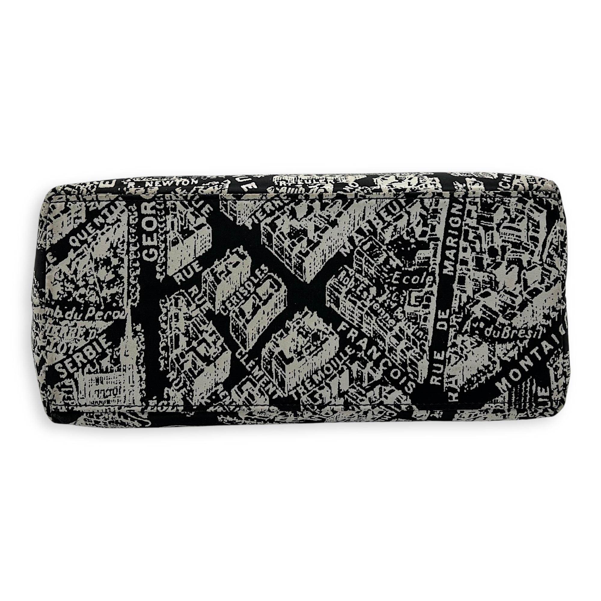 Christian Dior Norma Top Handle Bag Black in Canvas, Silver hardware_5