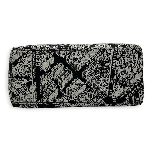 Christian Dior Norma Top Handle Bag Black in Canvas, Silver hardware_5