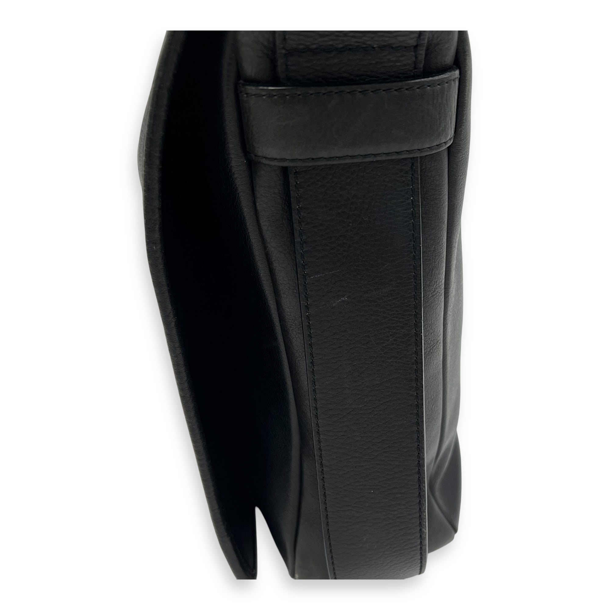 Loewe Vintage Crossbody Bag Black in Calfskin, Silver hardware_12