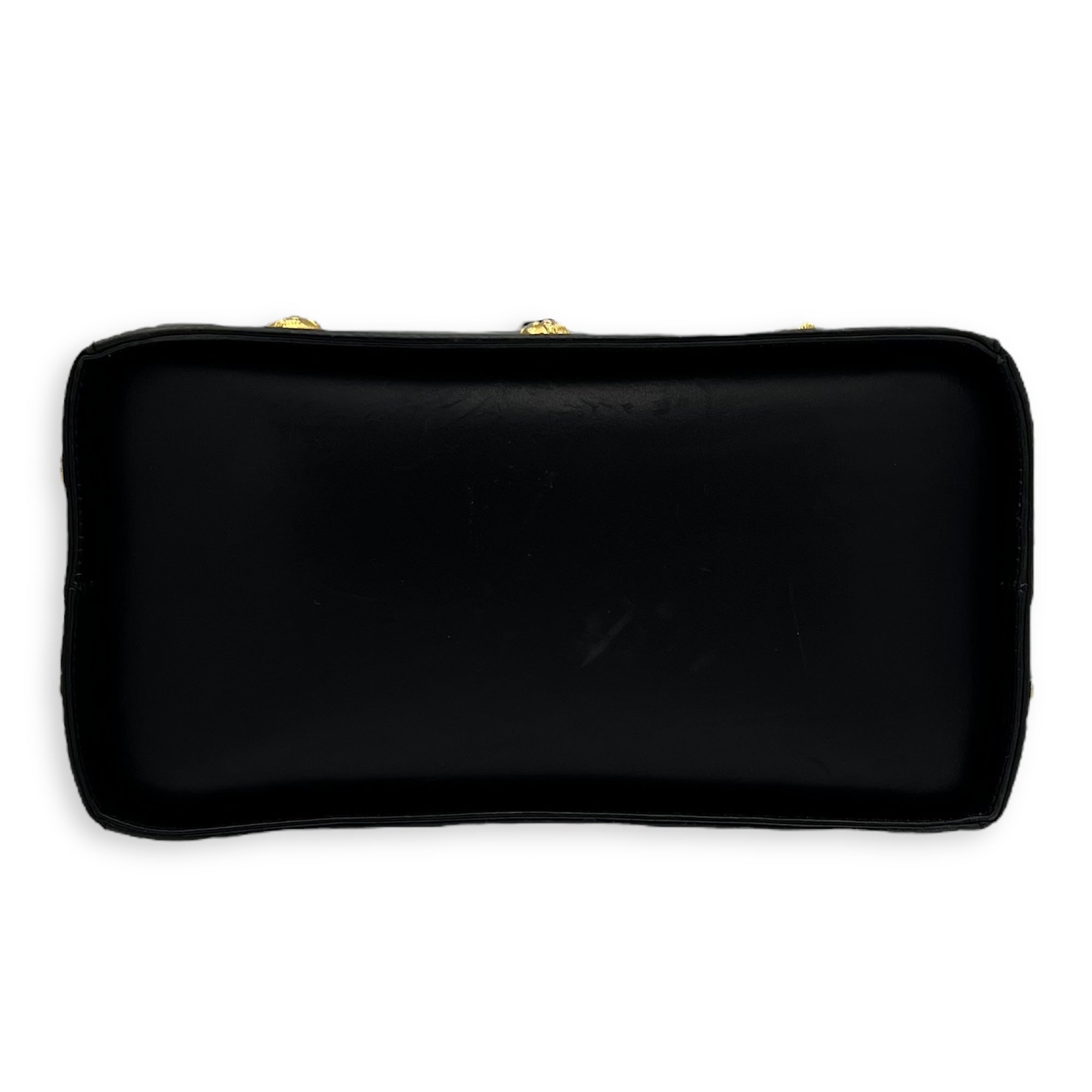 Salvatore Ferragamo Gancini Shoulder Bag Black in Calfskin, Gold hardware_5