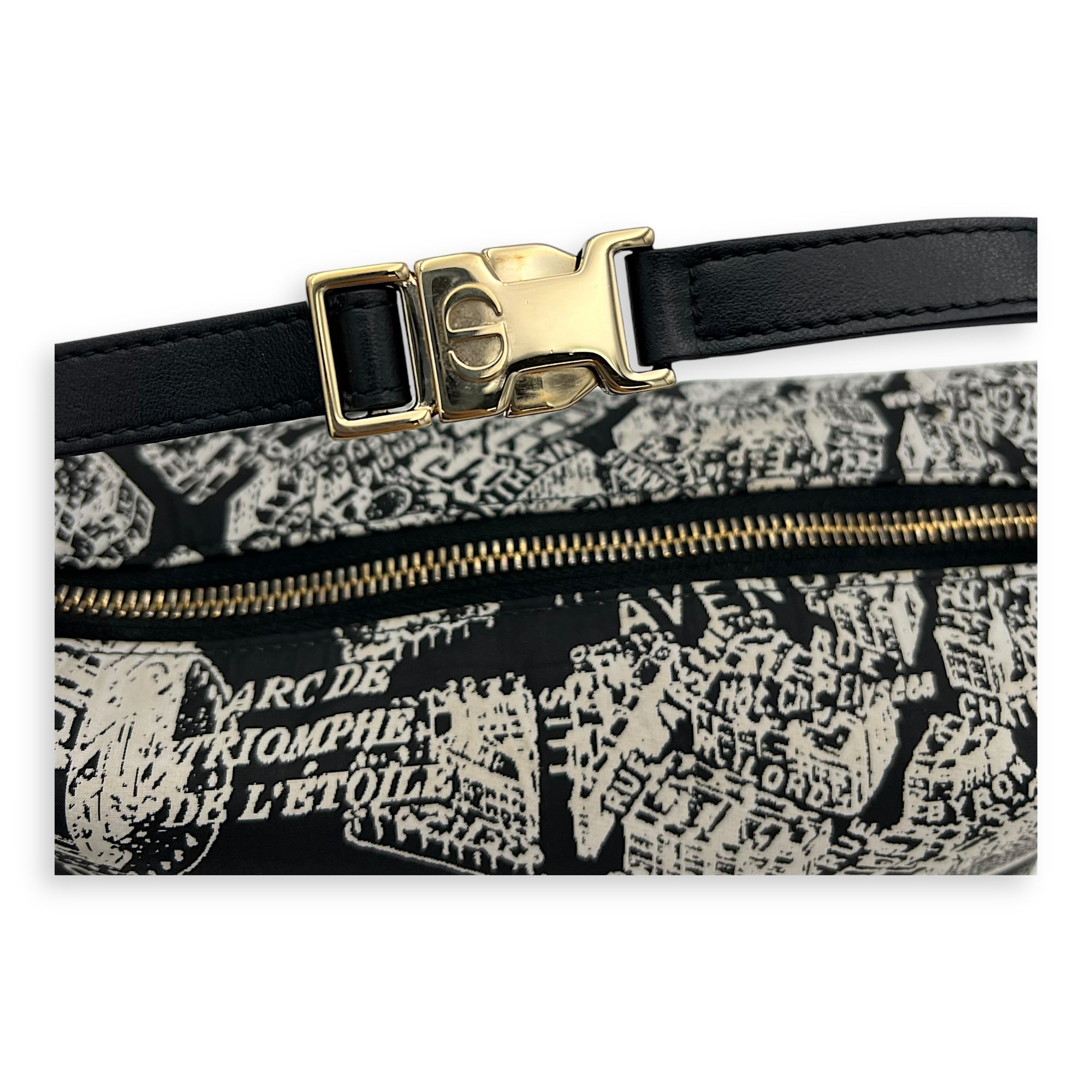Christian Dior Norma Top Handle Bag Black in Canvas, Silver hardware_7