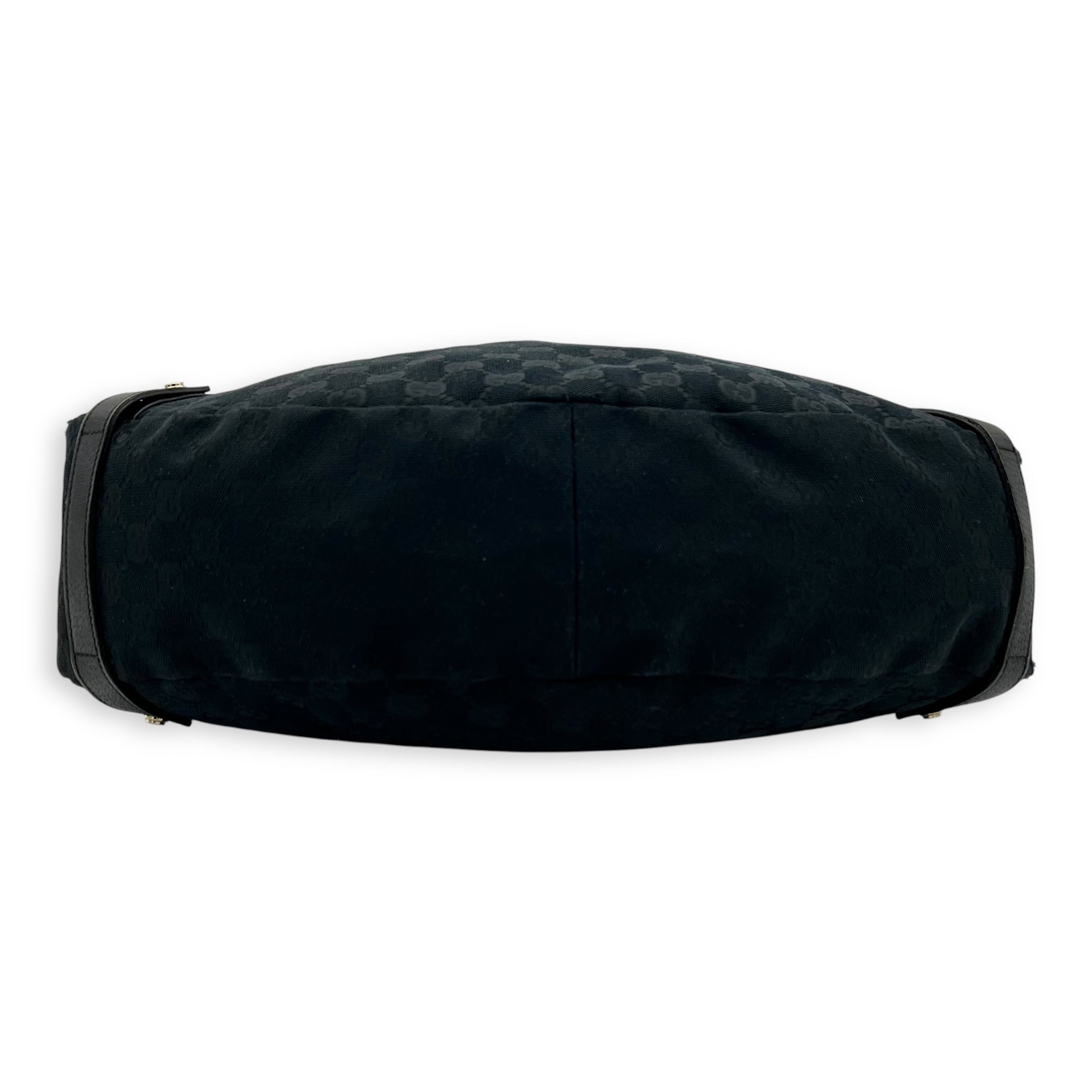 Gucci GG Shoulder Bag Black in Canvas, Gold hardware_5