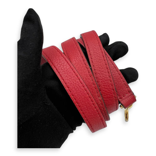 Celine Luggage Top Handle Bag Red in Calfskin, Gold hardware_17