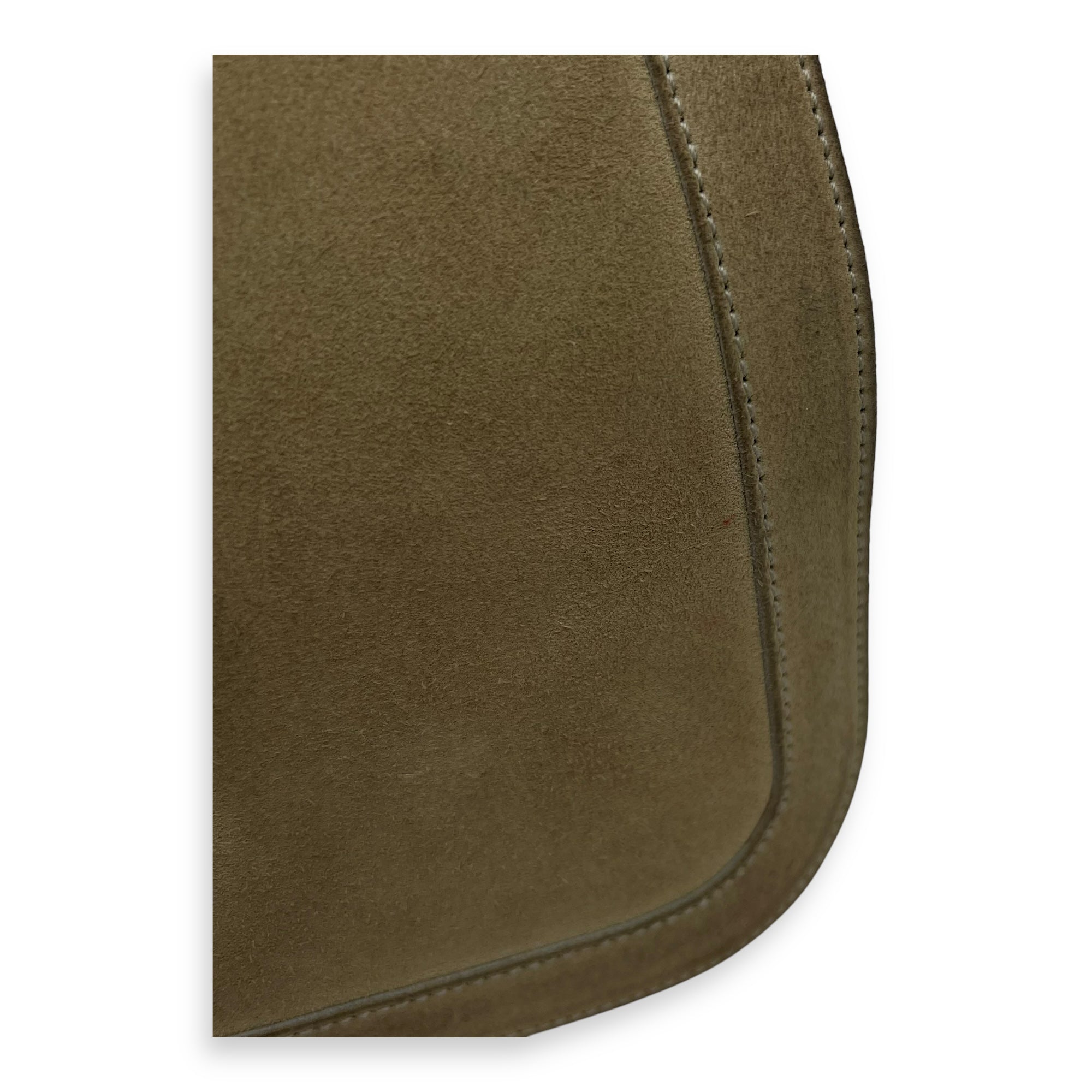 Loewe Anagram Shoulder Bag Brown in Suede Leather, Silver hardware_11
