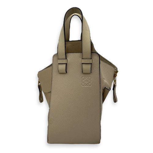 Loewe Hammock Small Beige Shoulder Bag in Calfskin, Gold hardware_1