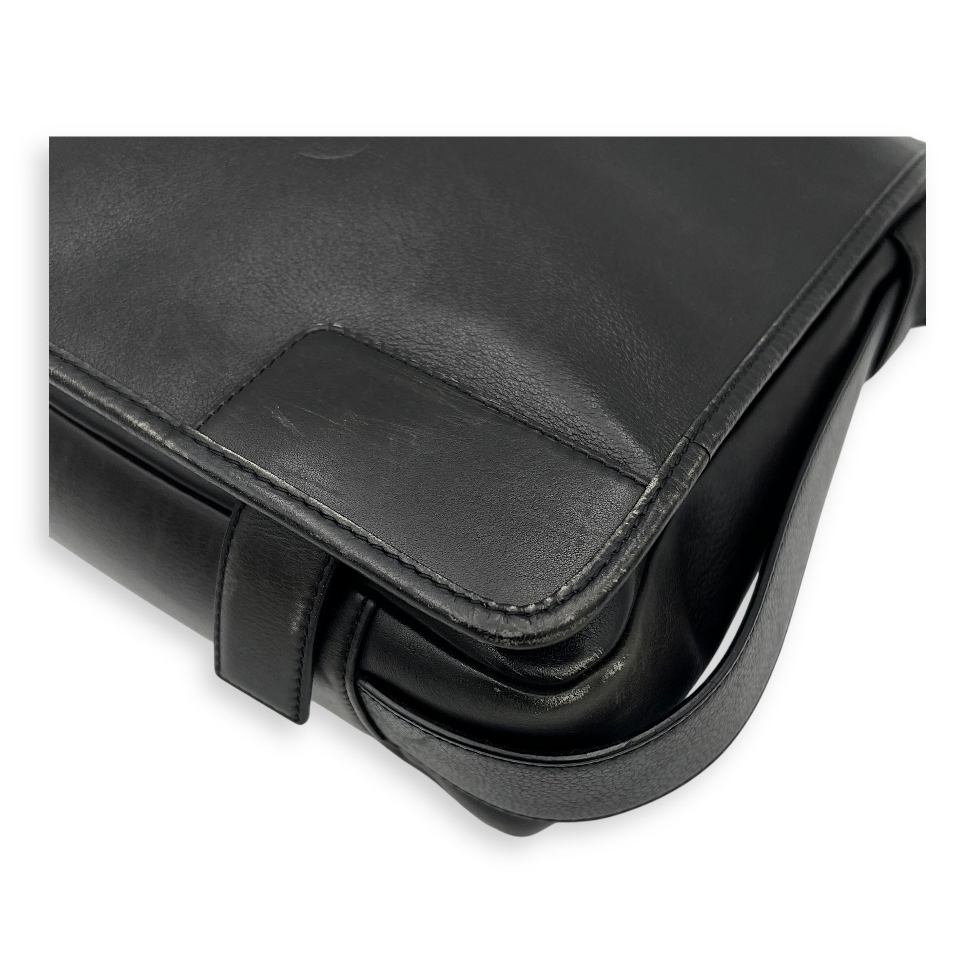 Loewe Vintage Crossbody Bag Black in Calfskin, Silver hardware_11