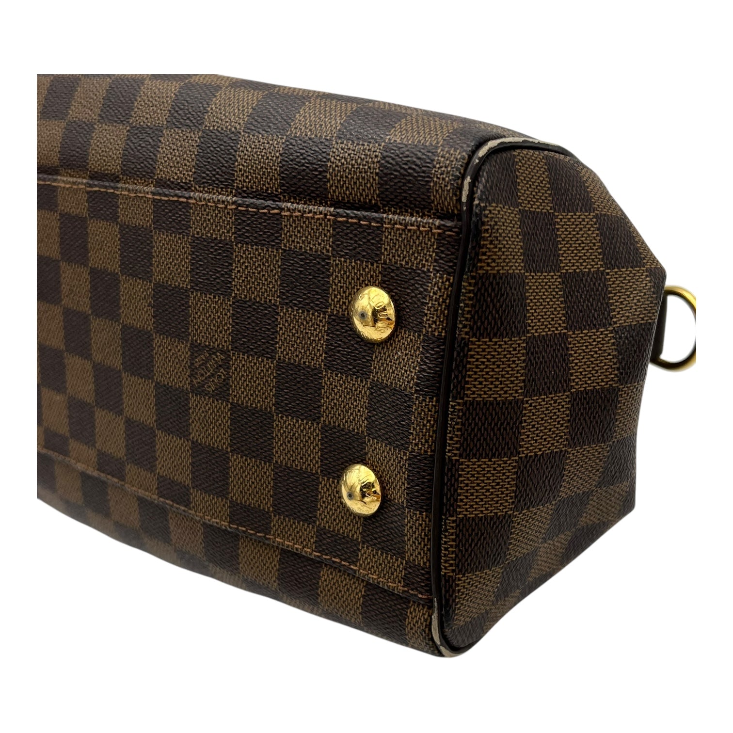 Louis Vuitton Trevi Top Handle Bag Damier Ebene in Coated Canvas, Gold hardware_16