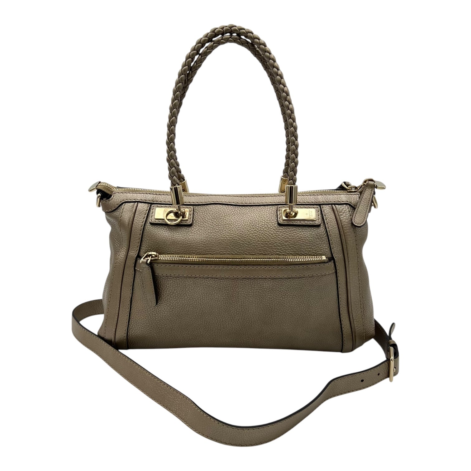 Gucci Twist Shoulder Bag Gold in Calfskin, Gold hardware_13